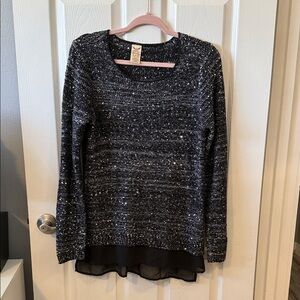 Faded Glory Black Sequin Sweater